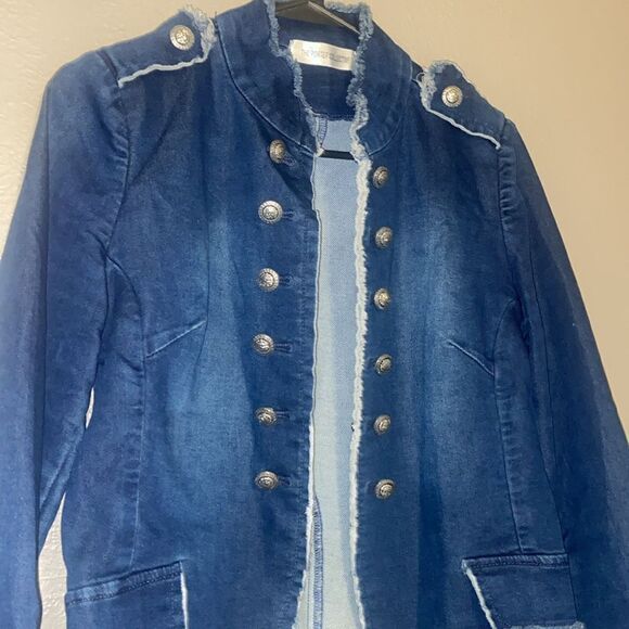 The Porter Collective Military Style Denim Jacket Ladies Medium - Picture 2 of 9
